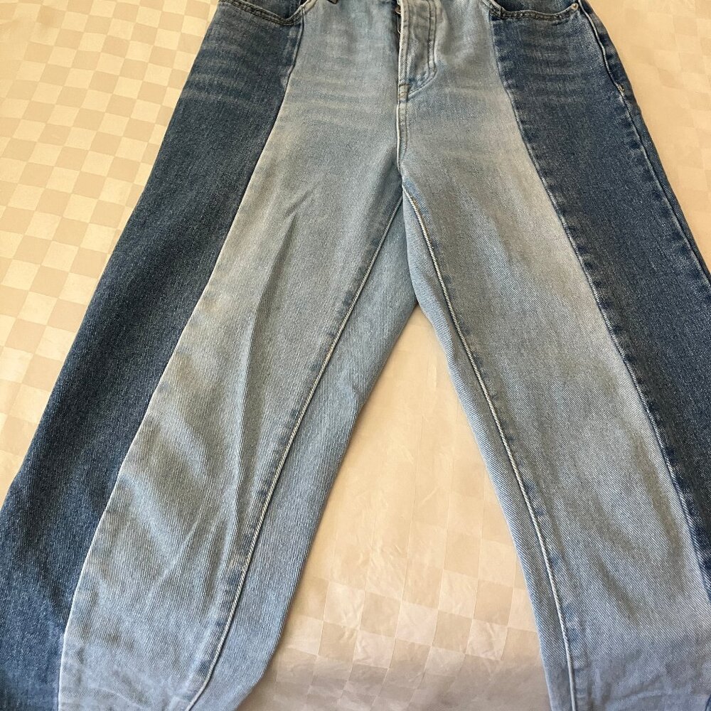PACSUN Los Angeles High rise straight Blue 2 tones Jeans Size 25 - Picture 3 of 12